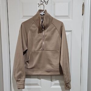Taupe Quarter Zip Hoodie